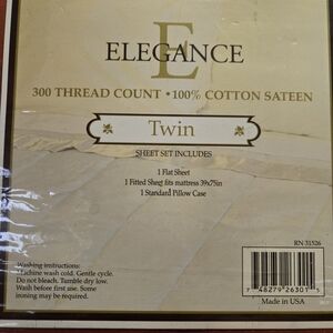 Elegance Twin Cotton Sateen Sheet Set